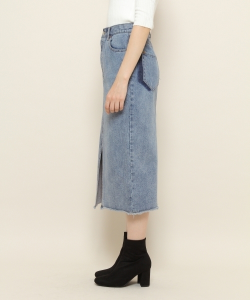 PAGEBOY(ページボーイ)の「デニムナロースカート(デニムスカート・レディース・ブラック/サックスブルー/インディゴブルー・SMALL/MEDIUM)」の8枚目の写真