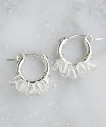 【marinaJEWELRY】SV925SF/Crystal Quartz bubble wrapped pierced earring S