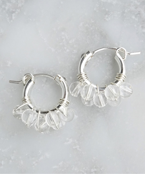 tone(トーン)の「【marinaJEWELRY】SV925SF/Crystal Quartz bubble wrapped pierced earring S(ピアス(両耳用)・レディース・その他・S)」の1枚目の写真