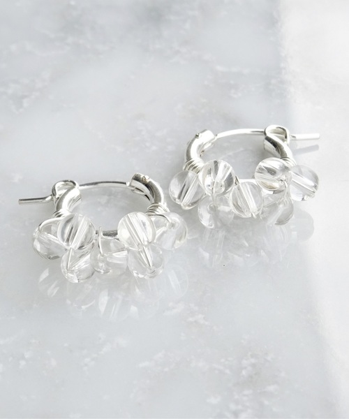 tone(トーン)の「【marinaJEWELRY】SV925SF/Crystal Quartz bubble wrapped pierced earring S(ピアス(両耳用)・レディース・その他・S)」の3枚目の写真