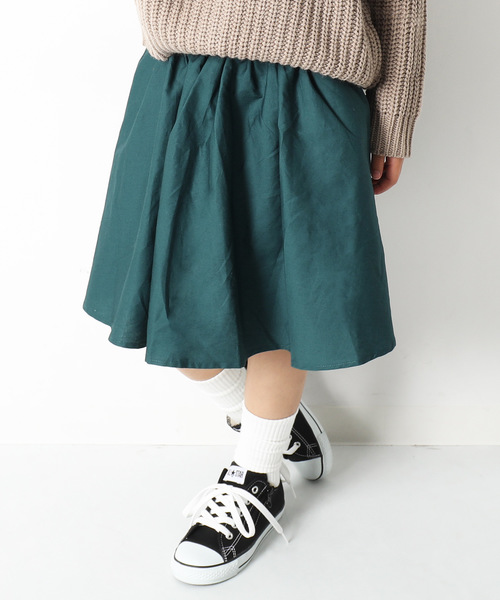 devirock（デビロック）の「膝丈ボリュームギャザースカート スカッツ（スカート・キッズ・ブラック/ベージュ/ネイビー/ブラウン/カーキ/マスタード/グリーン系その他/イエロー系その他/ピンク系その他/ワイン/レッド/オレンジ系その他・110cm/100cm/120cm/130cm/140cm/150cm/160cm）」の6枚目の写真