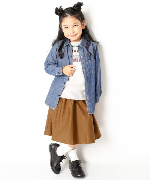 devirock（デビロック）の「膝丈ボリュームギャザースカート スカッツ（スカート・キッズ・ブラック/ベージュ/ネイビー/ブラウン/カーキ/マスタード/グリーン系その他/イエロー系その他/ピンク系その他/ワイン/レッド/オレンジ系その他・110cm/100cm/120cm/130cm/140cm/150cm/160cm）」の14枚目の写真