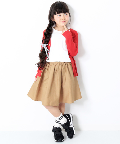 devirock（デビロック）の「膝丈ボリュームギャザースカート スカッツ（スカート・キッズ・ブラック/ベージュ/ネイビー/ブラウン/カーキ/マスタード/グリーン系その他/イエロー系その他/ピンク系その他/ワイン/レッド/オレンジ系その他・110cm/100cm/120cm/130cm/140cm/150cm/160cm）」の15枚目の写真