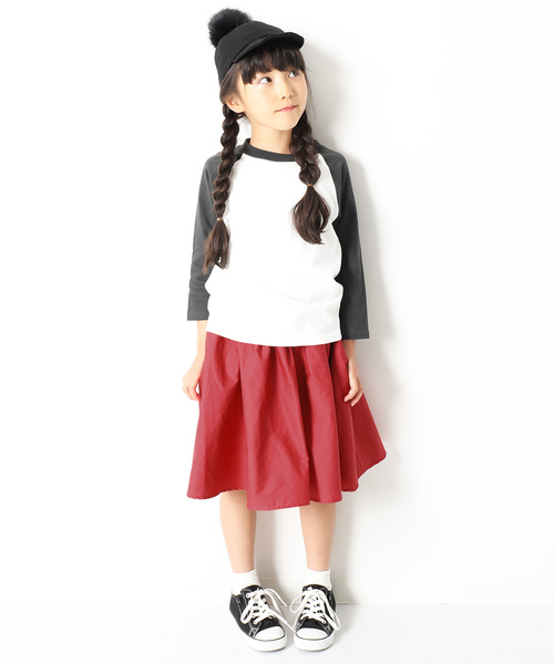 devirock（デビロック）の「膝丈ボリュームギャザースカート スカッツ（スカート・キッズ・ブラック/ベージュ/ネイビー/ブラウン/カーキ/マスタード/グリーン系その他/イエロー系その他/ピンク系その他/ワイン/レッド/オレンジ系その他・110cm/100cm/120cm/130cm/140cm/150cm/160cm）」の22枚目の写真