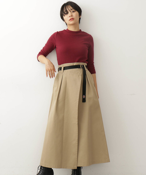 Dickies(ディッキーズ)の「◆Dickies / ディッキーズ 【Free's Mart 別注】ラップフレアスカート(スカート・レディース・ベージュ/ブラウン・FREE)」の4枚目の写真