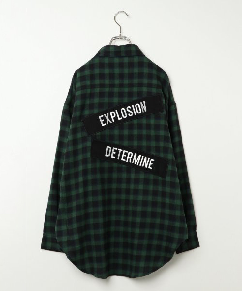 VENCEEXCHANGE（ヴァンスエクスチェンジ）の「バックロゴチェックシャツ（シャツ/ブラウス・レディース・ブラック/レッド/グリーン・M）」の2枚目の写真