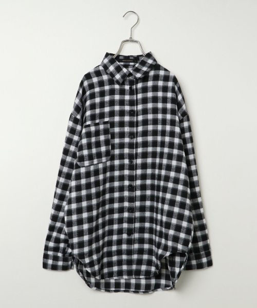 VENCEEXCHANGE（ヴァンスエクスチェンジ）の「バックロゴチェックシャツ（シャツ/ブラウス・レディース・ブラック/レッド/グリーン・M）」の9枚目の写真