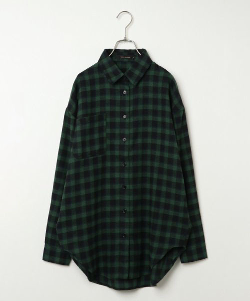 VENCEEXCHANGE（ヴァンスエクスチェンジ）の「バックロゴチェックシャツ（シャツ/ブラウス・レディース・ブラック/レッド/グリーン・M）」の8枚目の写真