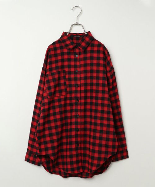 VENCEEXCHANGE（ヴァンスエクスチェンジ）の「バックロゴチェックシャツ（シャツ/ブラウス・レディース・ブラック/レッド/グリーン・M）」の7枚目の写真