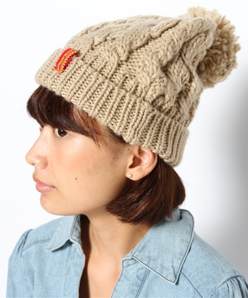 チチカカ(チチカカ)の「ペルーテープニットキャップ(ニットキャップ/ビーニー・レディース・パープル/ネイビー/グレー/カーキ/ブラック/ベージュ・FREE)」の12枚目の写真