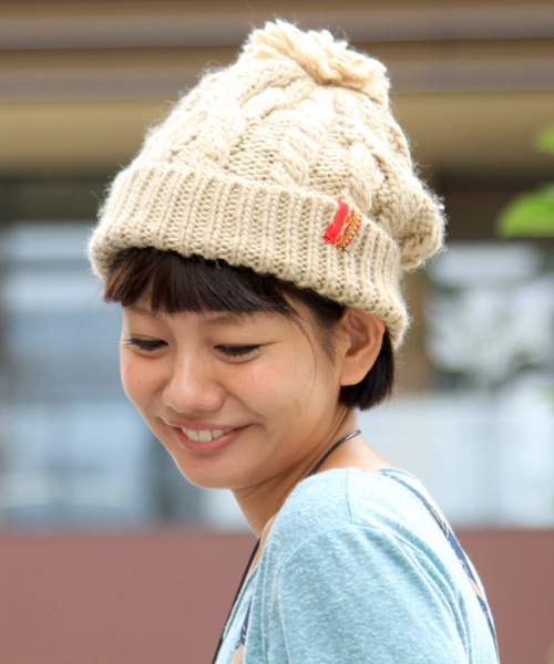 チチカカ(チチカカ)の「ペルーテープニットキャップ(ニットキャップ/ビーニー・レディース・パープル/ネイビー/グレー/カーキ/ブラック/ベージュ・FREE)」の16枚目の写真