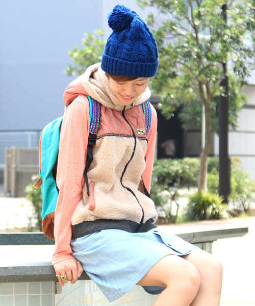 チチカカ(チチカカ)の「ペルーテープニットキャップ(ニットキャップ/ビーニー・レディース・パープル/ネイビー/グレー/カーキ/ブラック/ベージュ・FREE)」の18枚目の写真