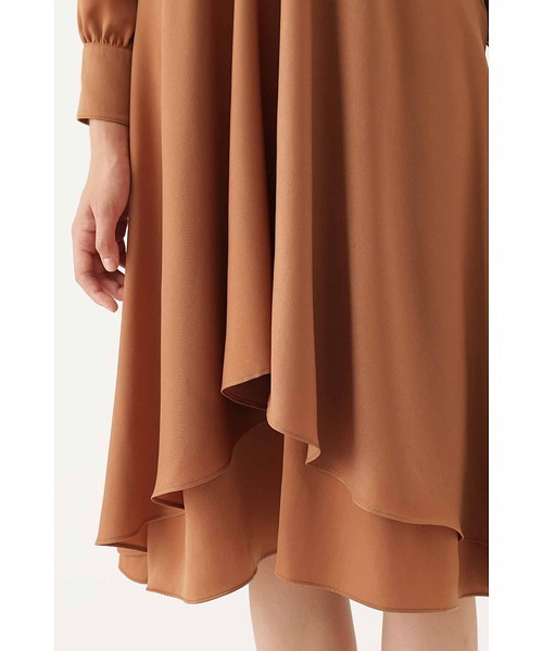 JILL STUART（ジルスチュアート）の「◆ロイススタンドカラーワンピース（ワンピース・レディース・ネイビー/オレンジ・2/4）」の6枚目の写真