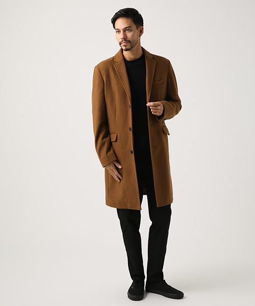 AZUL by moussy（アズールバイマウジー）の「スタンダードシングルチェスターコート（チェスターコート・メンズ・キャメル/ブラック・MEDIUM/LARGE/SMALL/X-LARGE/X-SMALL）」の16枚目の写真