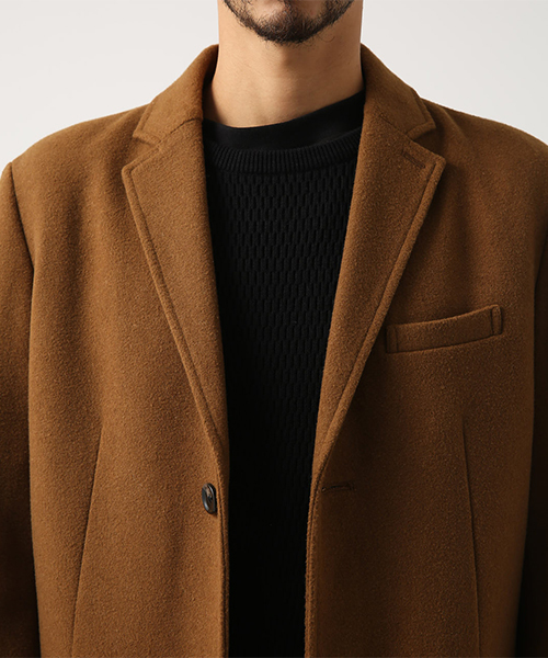 AZUL by moussy（アズールバイマウジー）の「スタンダードシングルチェスターコート（チェスターコート・メンズ・キャメル/ブラック・MEDIUM/LARGE/SMALL/X-LARGE/X-SMALL）」の12枚目の写真