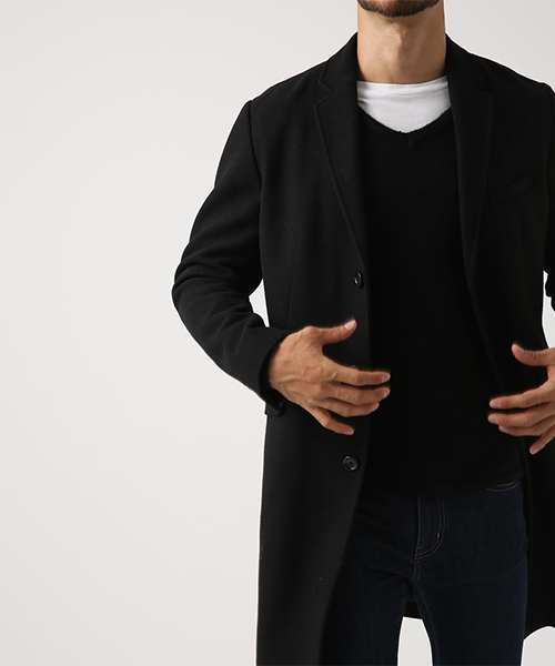 AZUL by moussy（アズールバイマウジー）の「スタンダードシングルチェスターコート（チェスターコート・メンズ・キャメル/ブラック・MEDIUM/LARGE/SMALL/X-LARGE/X-SMALL）」の10枚目の写真