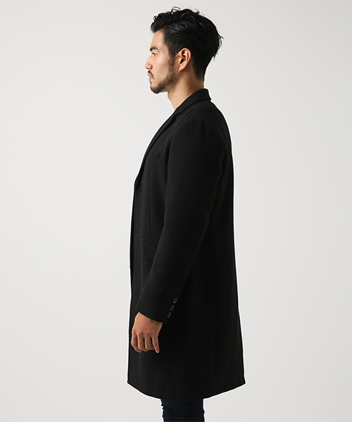 AZUL by moussy（アズールバイマウジー）の「スタンダードシングルチェスターコート（チェスターコート・メンズ・キャメル/ブラック・MEDIUM/LARGE/SMALL/X-LARGE/X-SMALL）」の6枚目の写真