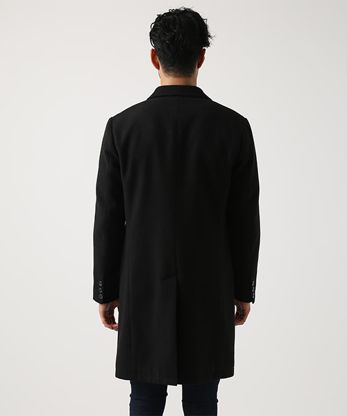 AZUL by moussy（アズールバイマウジー）の「スタンダードシングルチェスターコート（チェスターコート・メンズ・キャメル/ブラック・MEDIUM/LARGE/SMALL/X-LARGE/X-SMALL）」の5枚目の写真