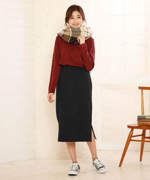 KOBE LETTUCE（コウベレタス）の「ミディ丈リブタイトスカート＊レディース/セットアップ/ボトムス[M3515]神戸レタス（スカート・レディース・ブラック/グレー/ピンク系その他・FREE）」の10枚目の写真