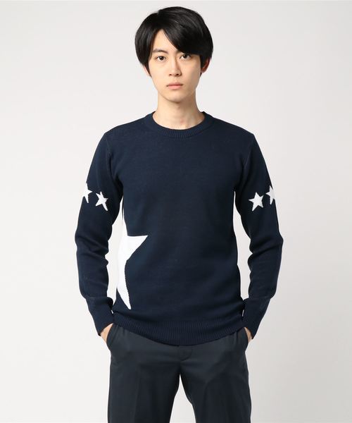 JACKROSE(ジャックローズ)の「JUDGEMENT サイドスタージャガードクルーニット(ニット/セーター・メンズ・ブラック/ネイビー/グレー・M/L)」の9枚目の写真