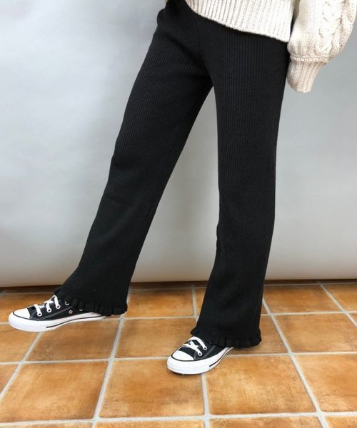 tiptop(ティップトップ)の「裾フリルリブニットパンツ(その他パンツ・レディース・ブラック/ベージュ/ブラウン・FREE)」の8枚目の写真