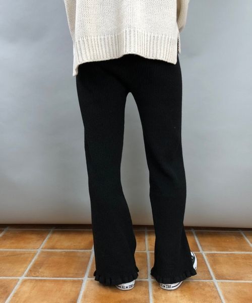 tiptop(ティップトップ)の「裾フリルリブニットパンツ(その他パンツ・レディース・ブラック/ベージュ/ブラウン・FREE)」の7枚目の写真