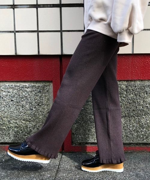 tiptop(ティップトップ)の「裾フリルリブニットパンツ(その他パンツ・レディース・ブラック/ベージュ/ブラウン・FREE)」の11枚目の写真