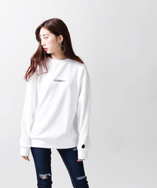 Kappa(カッパ)の「∴WEGO/Kappa別注ワンポイントロゴプルオーバー(スウェット・メンズ・ホワイト/ブラック・MEDIUM/LARGE)」の4枚目の写真