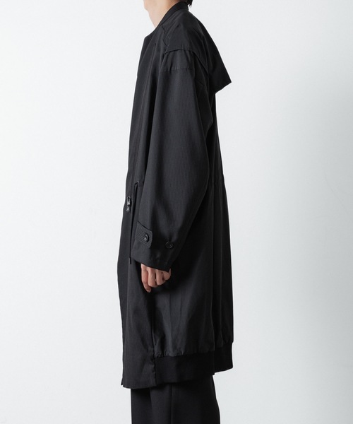 ato（アトウ）の「PINSTRIPE DOUBLE ZIP BLOUSON（モッズコート・メンズ・ブラック・44/46/48）」の11枚目の写真