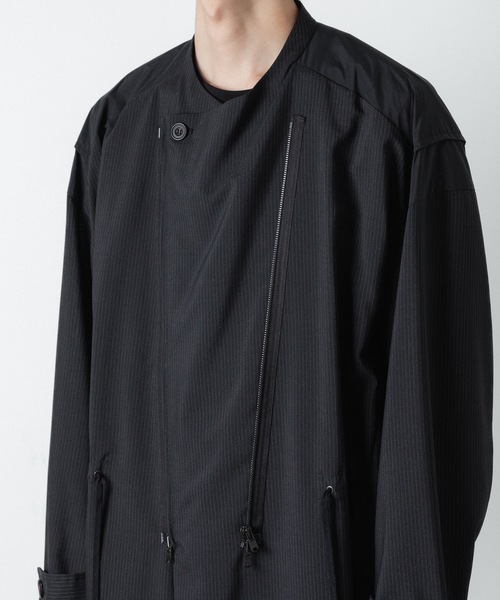 ato（アトウ）の「PINSTRIPE DOUBLE ZIP BLOUSON（モッズコート・メンズ・ブラック・44/46/48）」の13枚目の写真