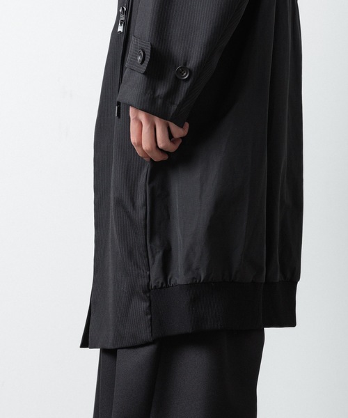 ato（アトウ）の「PINSTRIPE DOUBLE ZIP BLOUSON（モッズコート・メンズ・ブラック・44/46/48）」の7枚目の写真