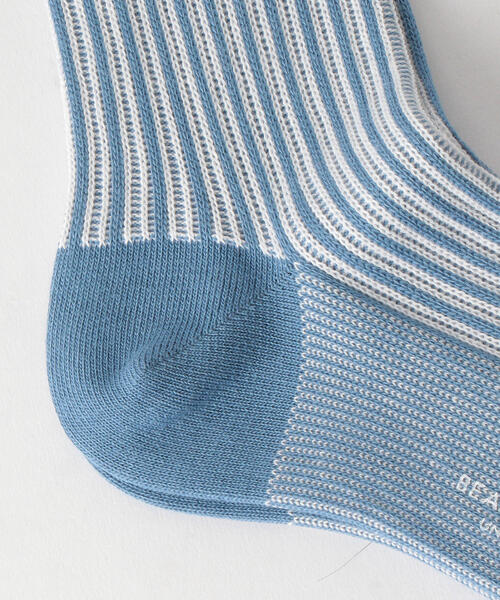 BEAUTY&YOUTH UNITED ARROWS（ビューティーアンドユースユナイテッドアローズ）の「BY ジャカード ストライプ レギュラー ソックス（ソックス/靴下・メンズ・ライトブルー/グレー・FREE）」の4枚目の写真