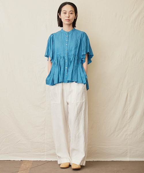 トップス ikkuna/suzuki takayuki  ruffled blouse セール】ruffled blouse／ラッフルドブラウス（シャツ/ブラウス