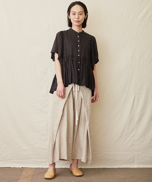 トップス ikkuna/suzuki takayuki  ruffled blouse セール】ruffled blouse／ラッフルドブラウス（シャツ/ブラウス