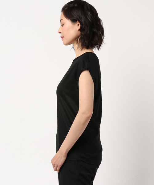 DouDou（ドゥドゥ）の「フレンチT（Tシャツ/カットソー・レディース・ブラック/オフホワイト/カーキ/バイオレット/ライトベージュ/グレイッシュベージュ/ブラウン/ミント/グレー・SMALL/MEDIUM）」の11枚目の写真