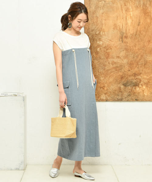 DouDou（ドゥドゥ）の「フレンチT（Tシャツ/カットソー・レディース・ブラック/オフホワイト/カーキ/バイオレット/ライトベージュ/グレイッシュベージュ/ブラウン/ミント/グレー・SMALL/MEDIUM）」の20枚目の写真