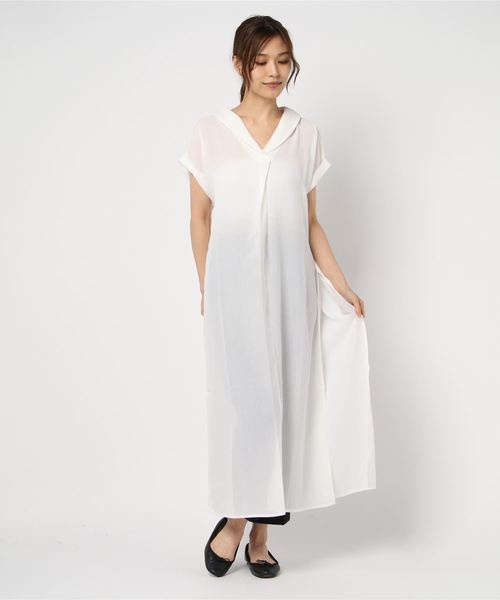 Culture Medium(カルチャーミディアム)の「ロングスリットワンピース(ワンピース・レディース・ホワイト/ミント/ライトベージュ/ブラック・FREE)」の15枚目の写真