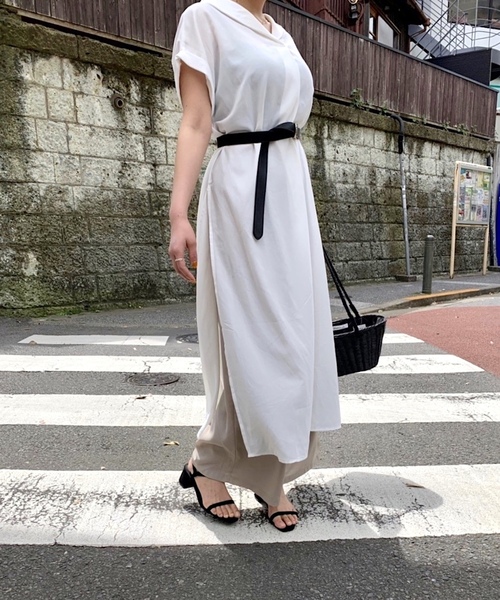 Culture Medium(カルチャーミディアム)の「ロングスリットワンピース(ワンピース・レディース・ホワイト/ミント/ライトベージュ/ブラック・FREE)」の7枚目の写真