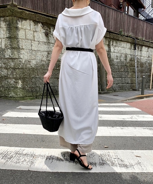 Culture Medium(カルチャーミディアム)の「ロングスリットワンピース(ワンピース・レディース・ホワイト/ミント/ライトベージュ/ブラック・FREE)」の9枚目の写真