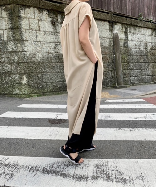 Culture Medium(カルチャーミディアム)の「ロングスリットワンピース(ワンピース・レディース・ホワイト/ミント/ライトベージュ/ブラック・FREE)」の12枚目の写真