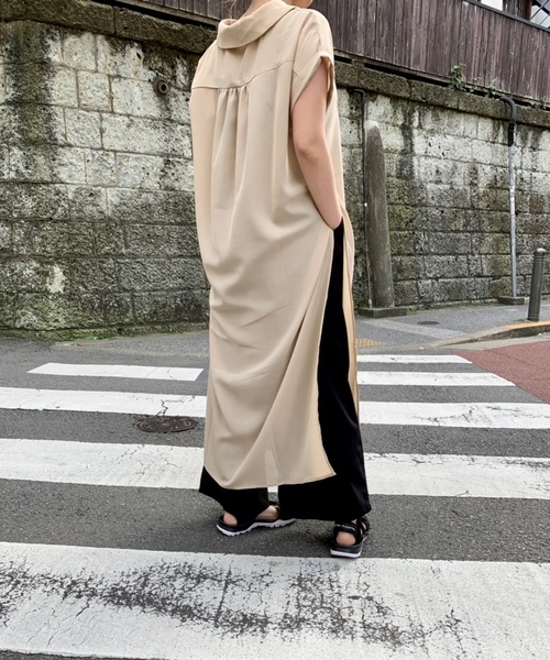 Culture Medium(カルチャーミディアム)の「ロングスリットワンピース(ワンピース・レディース・ホワイト/ミント/ライトベージュ/ブラック・FREE)」の13枚目の写真