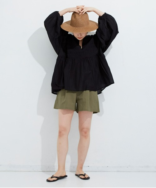 Auntie Rosa Holiday（アンティローザホリデー）の「タックイージーショーツ（その他パンツ・レディース・ブラック/ベージュ/ブラウン/カーキ/マスタード・FREE）」の9枚目の写真