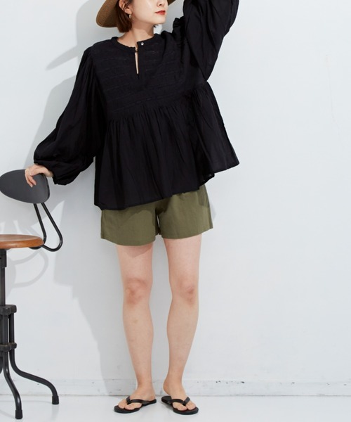 Auntie Rosa Holiday（アンティローザホリデー）の「タックイージーショーツ（その他パンツ・レディース・ブラック/ベージュ/ブラウン/カーキ/マスタード・FREE）」の11枚目の写真