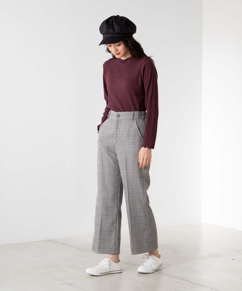 WEGO（ウィゴー）の「WEGO/ロゴ刺繍リブTシャツ（Tシャツ/カットソー・レディース・ホワイト/ブラック/ブラウン/ワイン・FREE）」の10枚目の写真