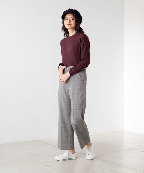 WEGO（ウィゴー）の「WEGO/ロゴ刺繍リブTシャツ（Tシャツ/カットソー・レディース・ホワイト/ブラック/ブラウン/ワイン・FREE）」の11枚目の写真