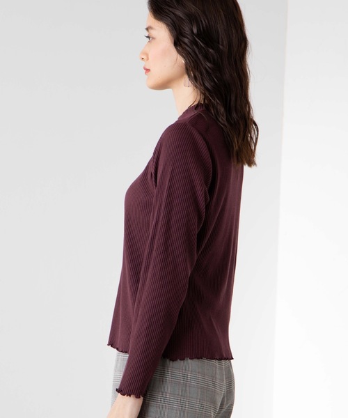 WEGO（ウィゴー）の「WEGO/ロゴ刺繍リブTシャツ（Tシャツ/カットソー・レディース・ホワイト/ブラック/ブラウン/ワイン・FREE）」の20枚目の写真