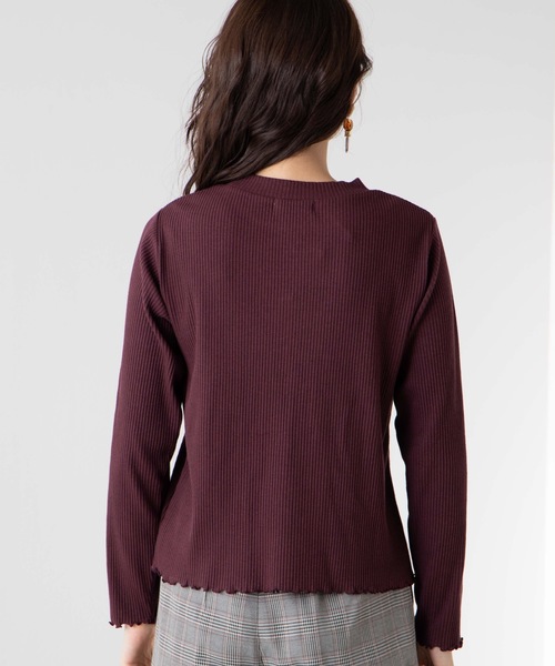 WEGO（ウィゴー）の「WEGO/ロゴ刺繍リブTシャツ（Tシャツ/カットソー・レディース・ホワイト/ブラック/ブラウン/ワイン・FREE）」の21枚目の写真