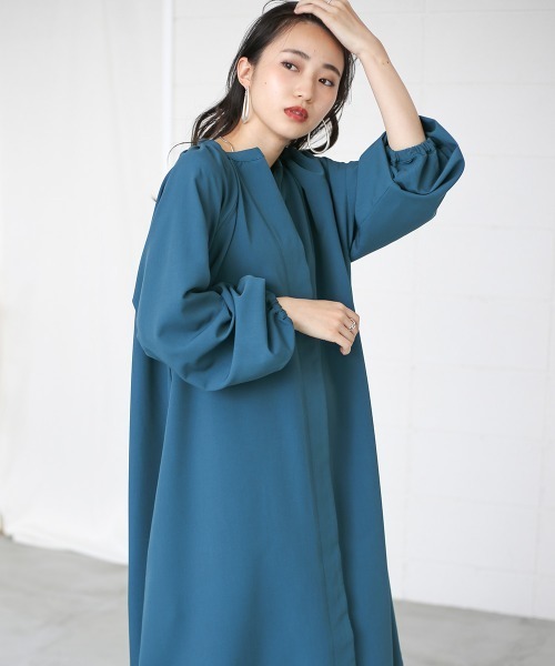 Bou Jeloud ブージュルード の たっぷりボリューム とろみロングコートワンピース ワンピース Wear Bou Jeloud ブージュルード の たっぷりボリューム とろみロングコートワンピース ワンピース Wear