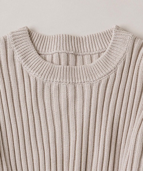 mline（エムライン）の「[mline]ラインリブニット（ニット/セーター・レディース・ベージュ/オフホワイト・FREE）」の3枚目の写真