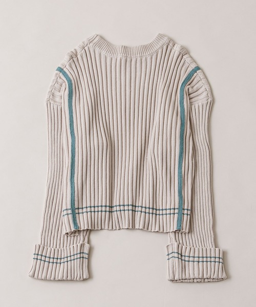 mline（エムライン）の「[mline]ラインリブニット（ニット/セーター・レディース・ベージュ/オフホワイト・FREE）」の9枚目の写真